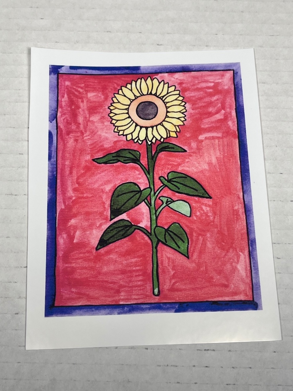 Sunflower Watercolor Painting Art Print Vinyl Cut Sticker